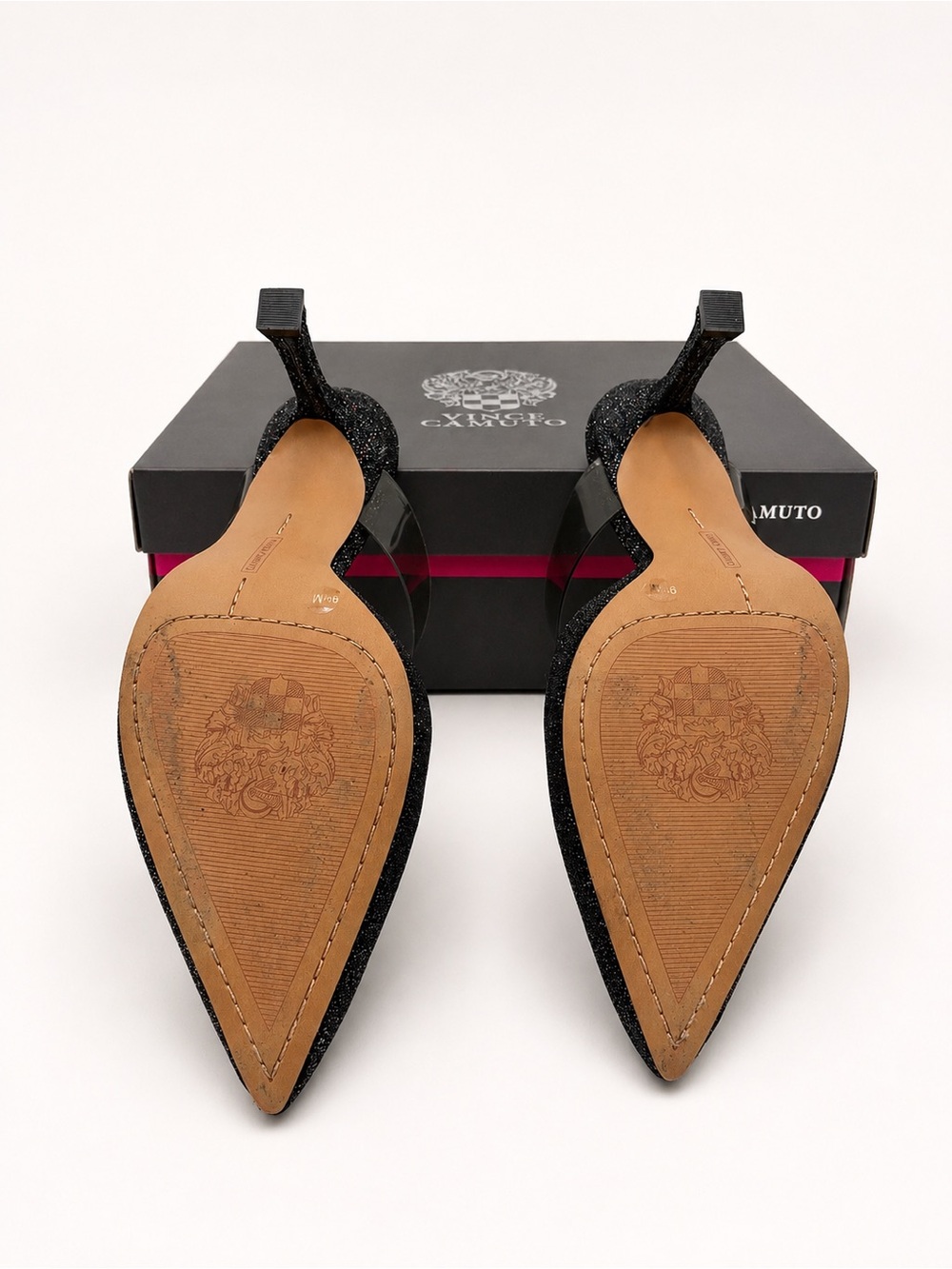 Vince Camuto • Kempern Heeled Mules in Black Diamond Leather - Picture 7 of 10